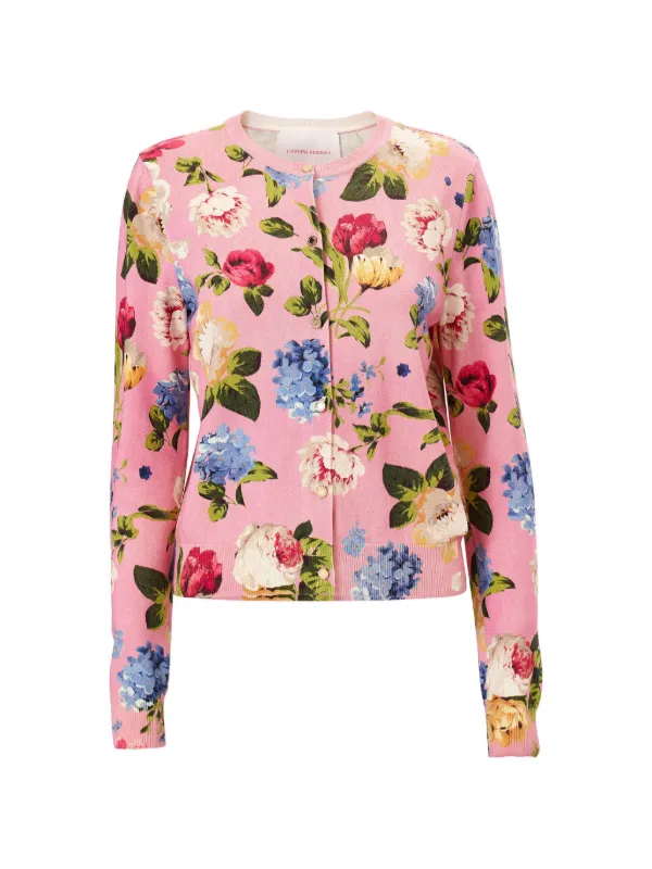 Carolina Herrera Floral-print Cardigan in Pink