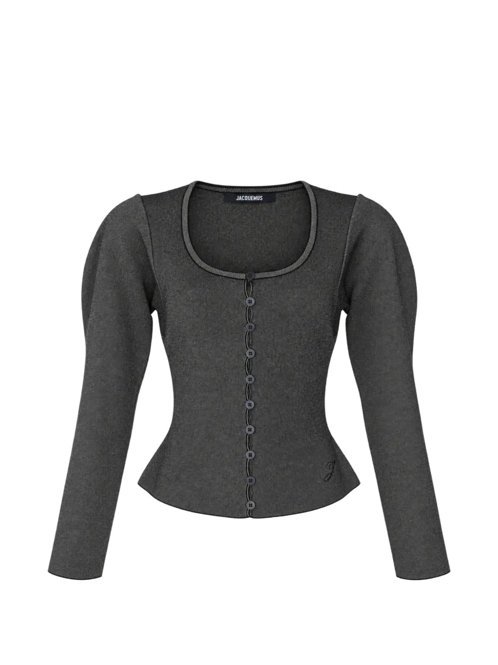 Jacquemus Sera vest met diepe ronde hals en knopen Grijs