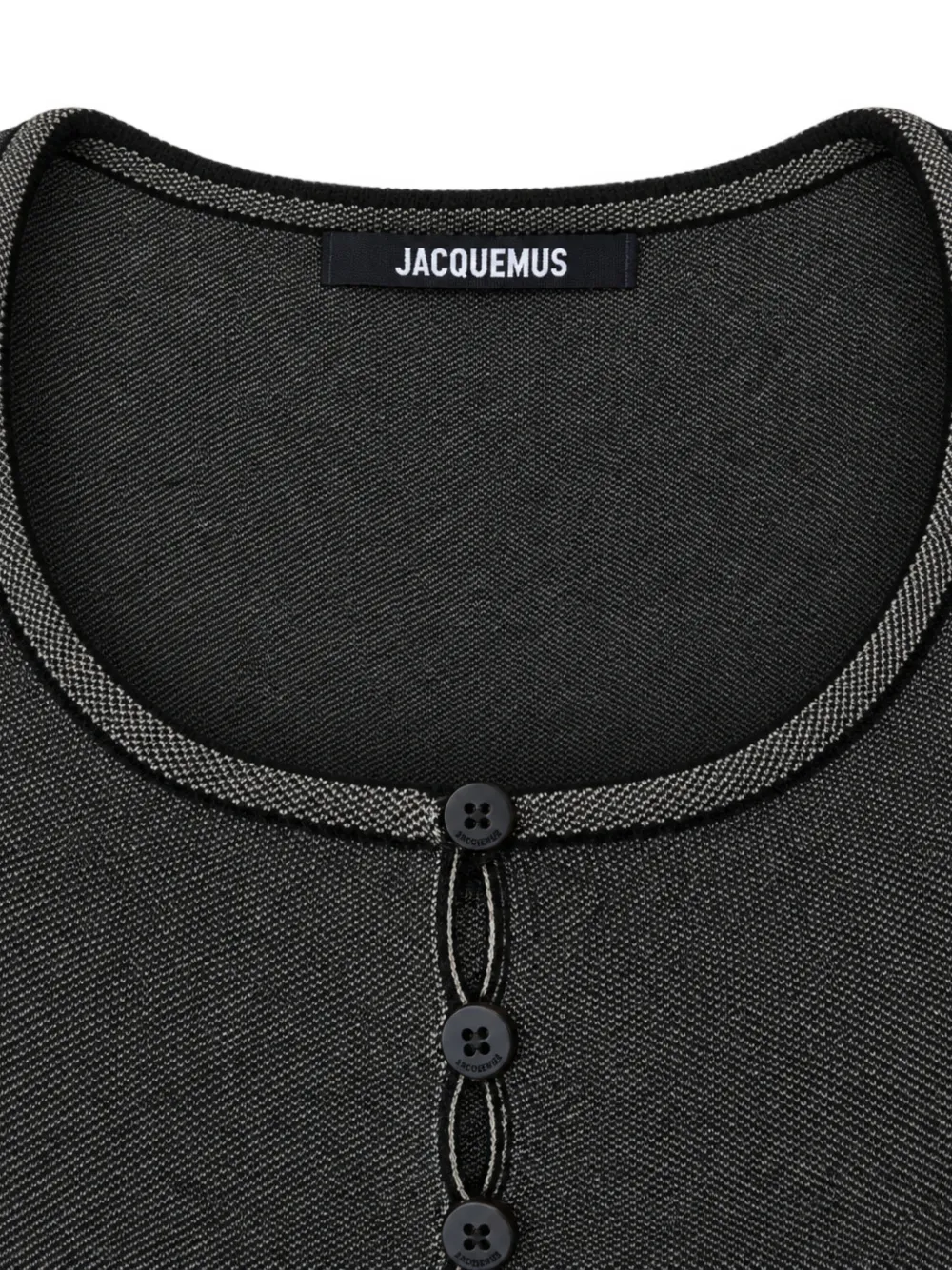 Jacquemus Sera vest met diepe ronde hals en knopen Grijs