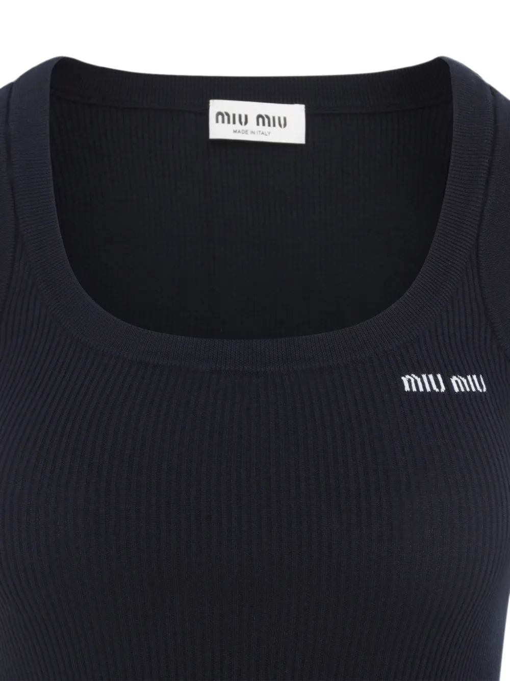 Miu Gebreide katoenen tanktop Blauw