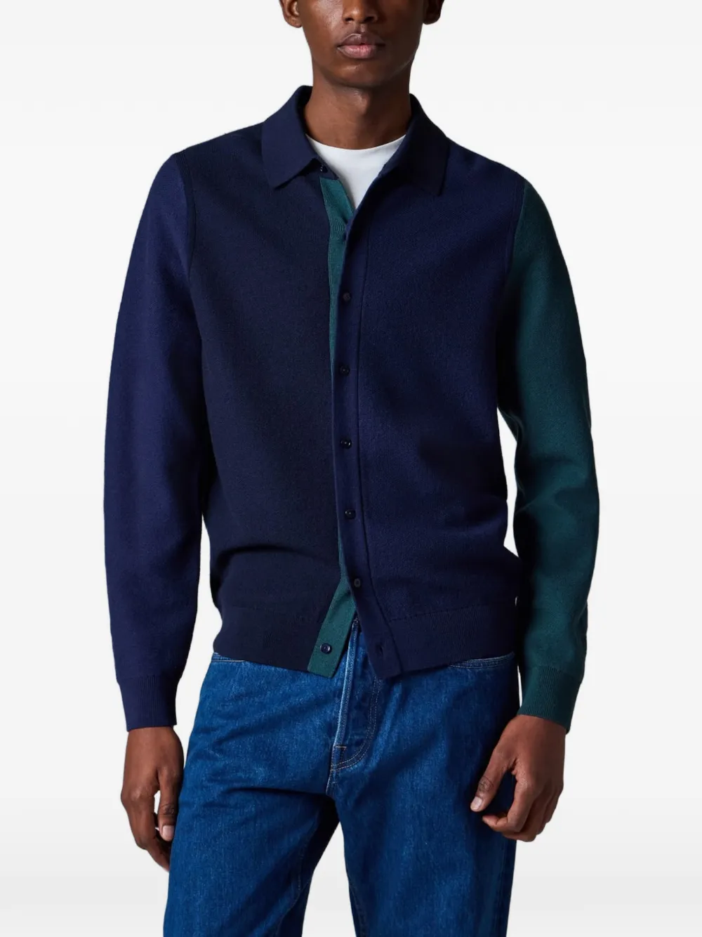 Paul Smith Overhemd met colourblocking Blauw