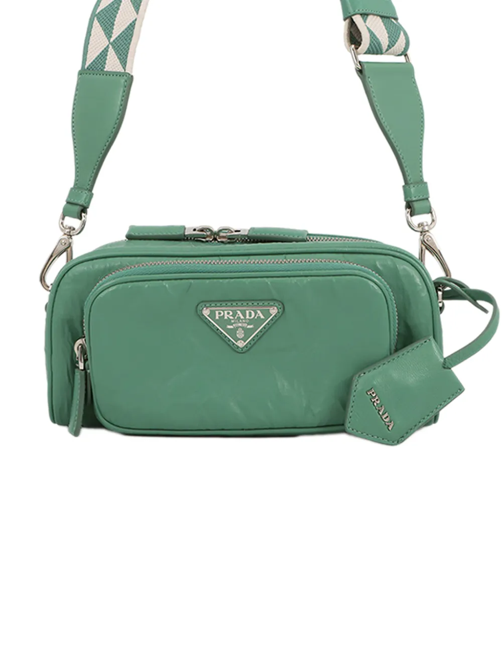 Prada Pre-Owned Borsa a tracolla in nappa con tasche 2013-2026 - Verde