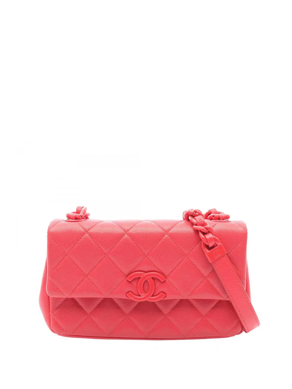 CHANEL Pre-Owned Borsa a tracolla My Everything piccola in pelle Caviar 2020 - Rosso