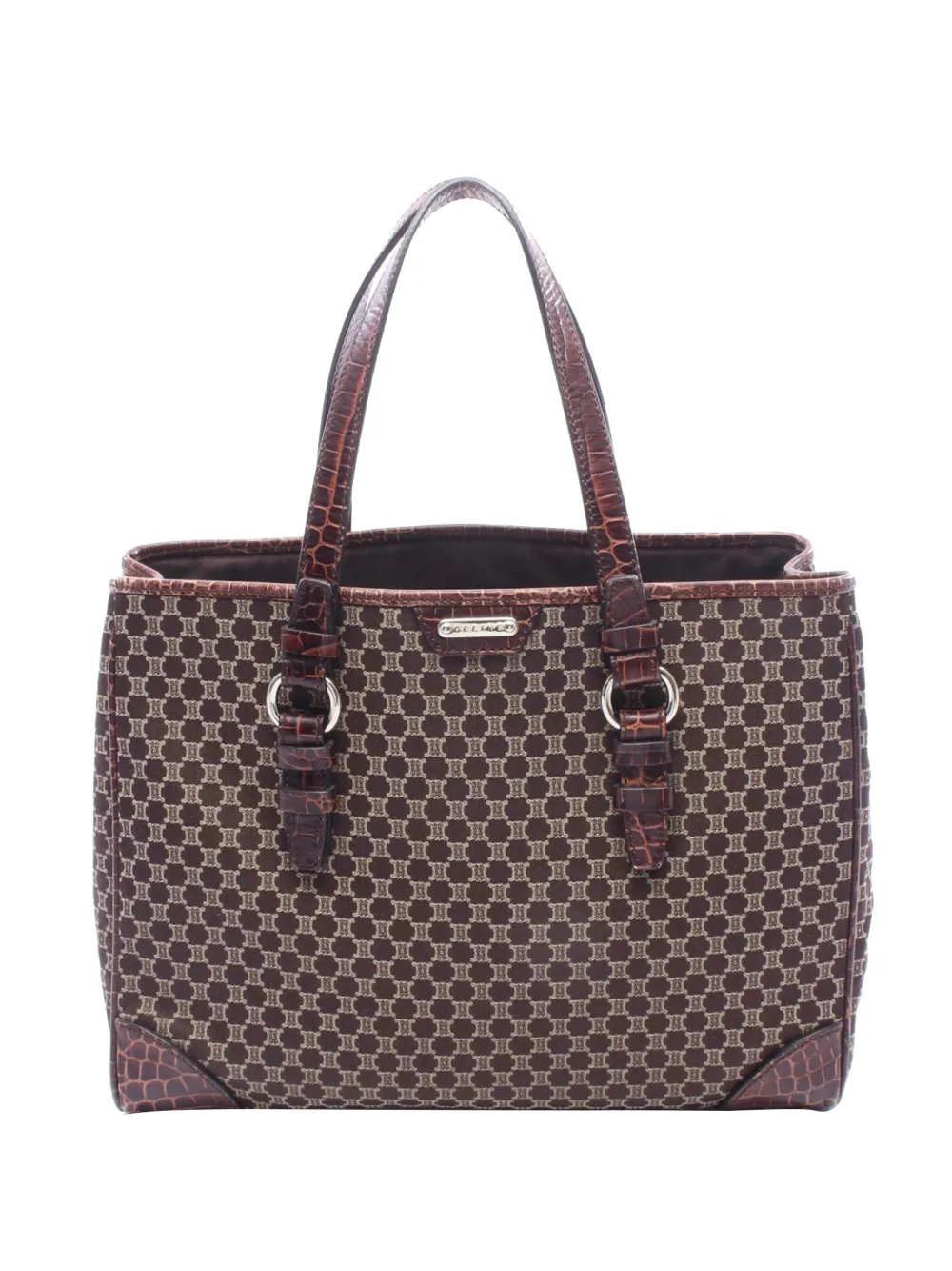 Celine Pre-Owned Borsa tote Macadam in tela e pelle goffrata 2000-2026 - Marrone