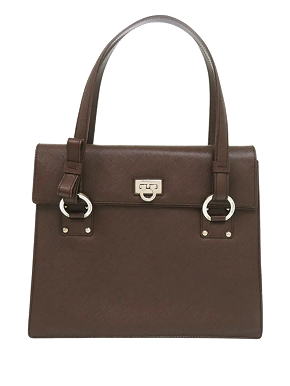 Ferragamo Pre-Owned Borsa a mano Gancini Ribbon in pelle 1990-2010 - Marrone