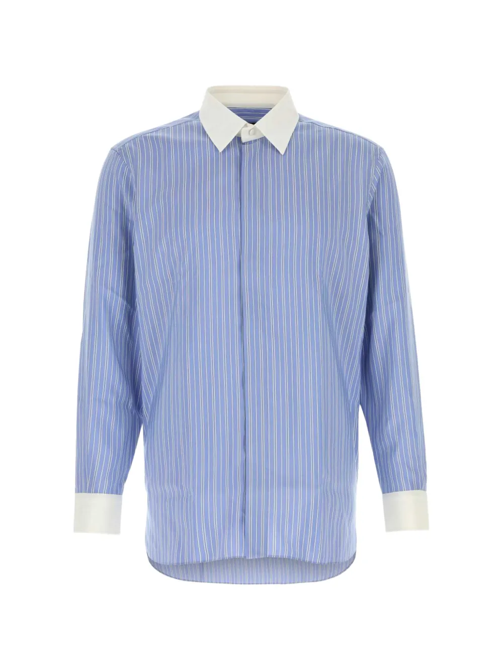 TOM FORD striped embroidered silk shirt - Blu