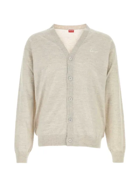 Kenzo embroidered-logo wool cardigan