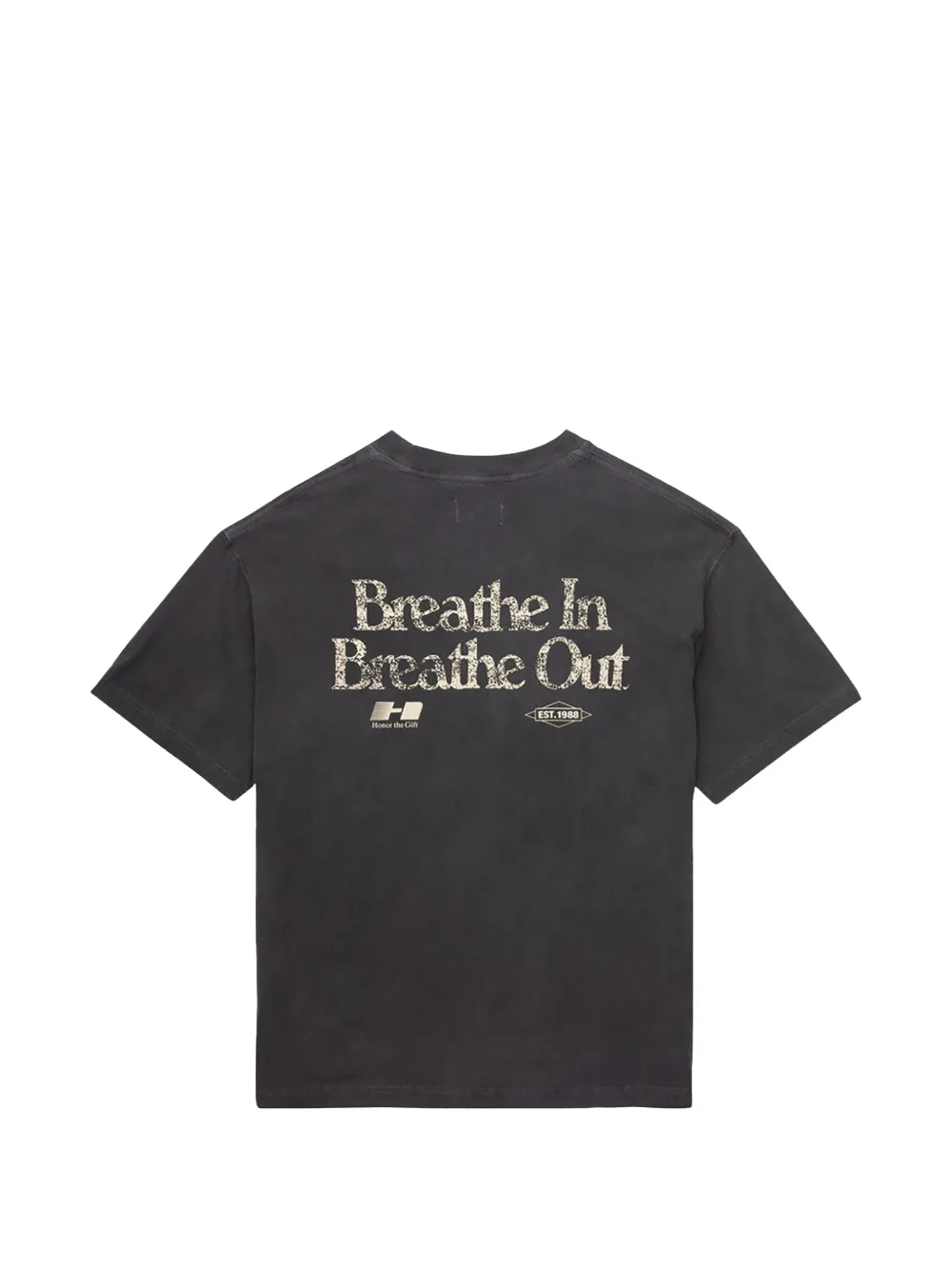 Honor The Gift Breathe In Breathe Out T-shirt met grafische print Zwart