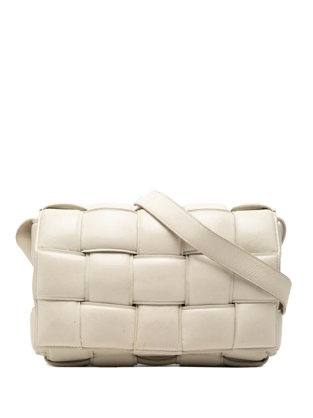 Bottega Veneta Pre-Owned Borsa a tracolla Cassette in nappa con motivo Intrecciato imbottito 2012-2026 - Bianco