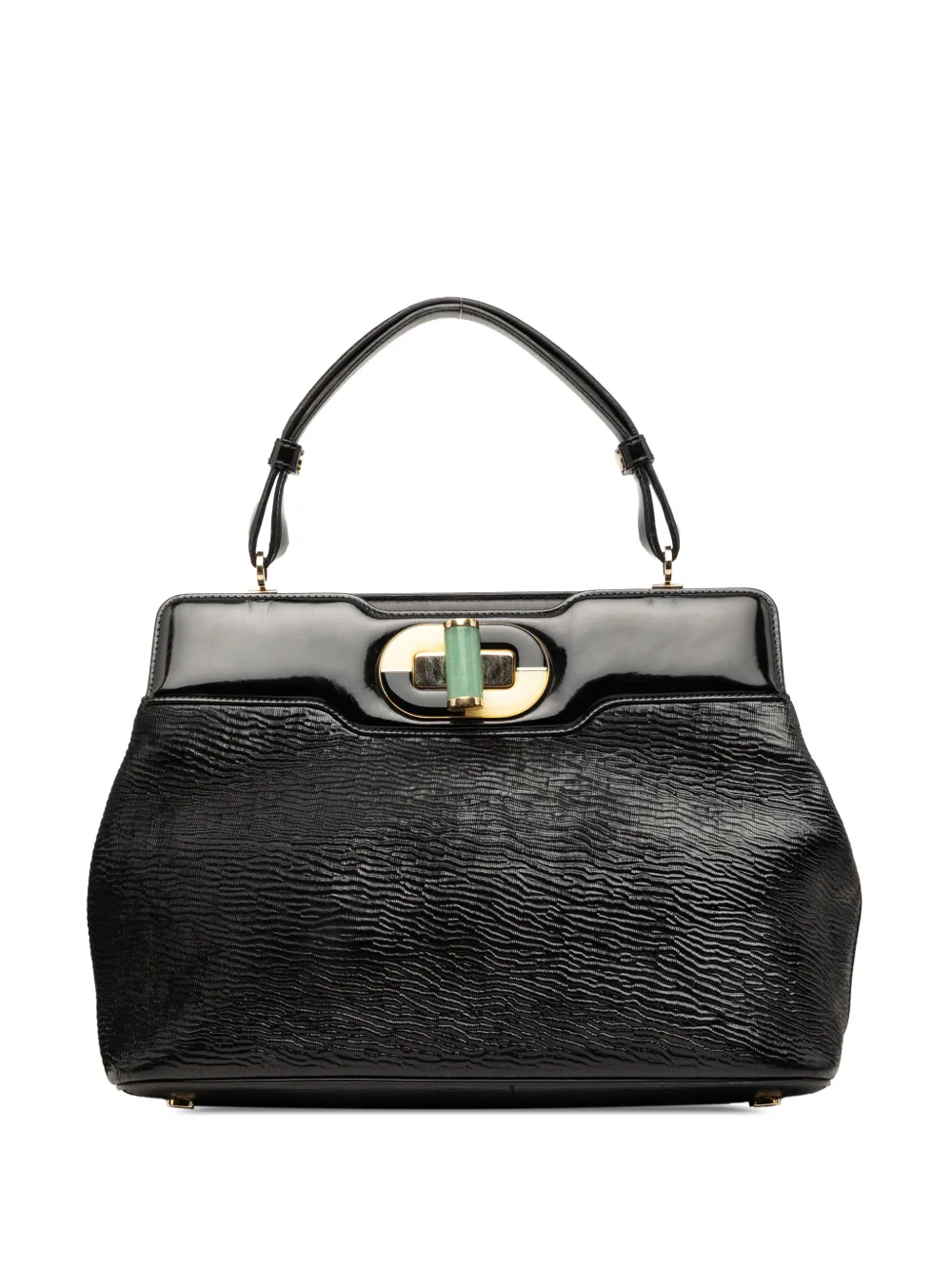 Bvlgari Pre-Owned Borsa a tracolla Isabella Rossellini in pelle verniciata con effetto stropicciato 2010-2012 - Nero