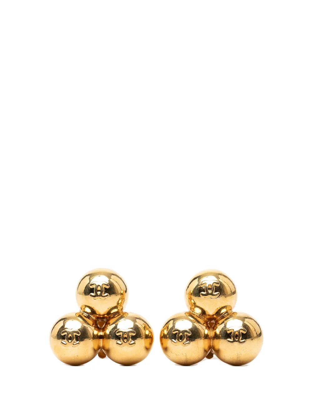 CHANEL Pre-Owned Orecchini a clip CC placcati oro 1980-1990