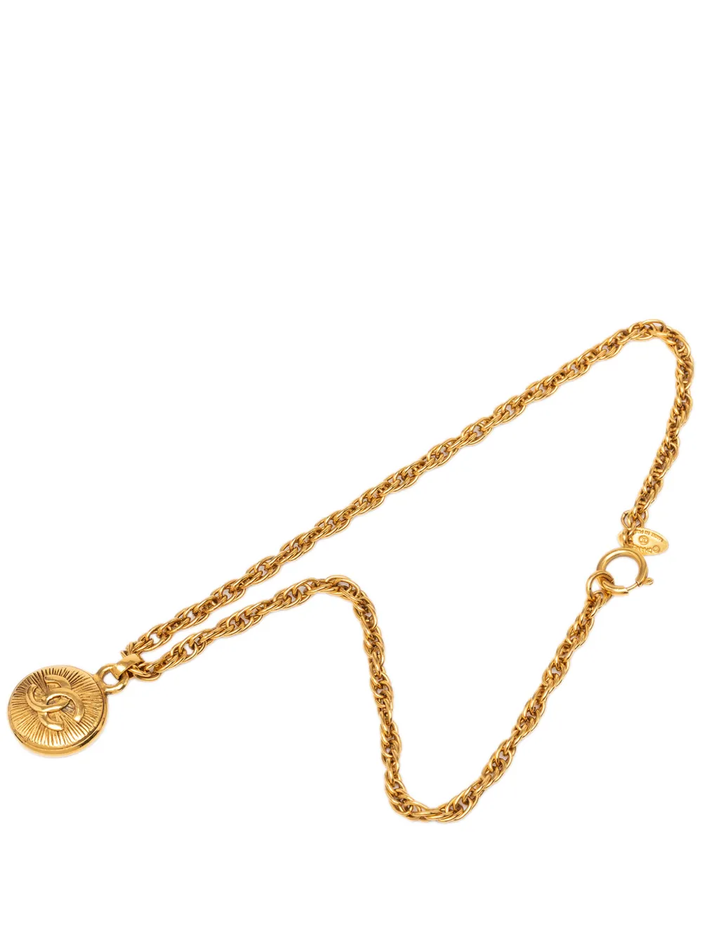 CHANEL Pre-Owned 1970-1980 vergoldete Halskette mit Medaillon-Anhänger
