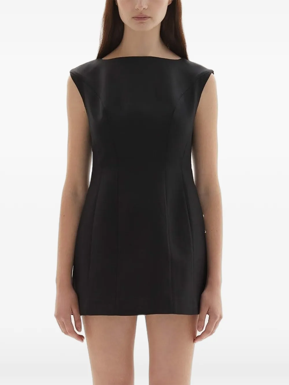 Joaen Kelli Boat-neck Mini Dress In Black