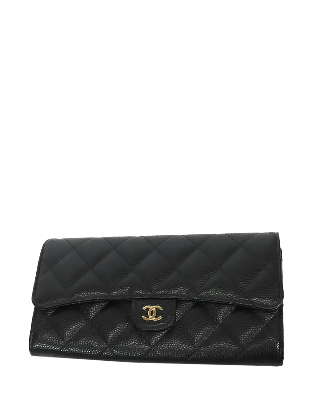 CHANEL Pre-Owned Portafoglio medio in pelle Caviar con patta 2021-2026 - Nero