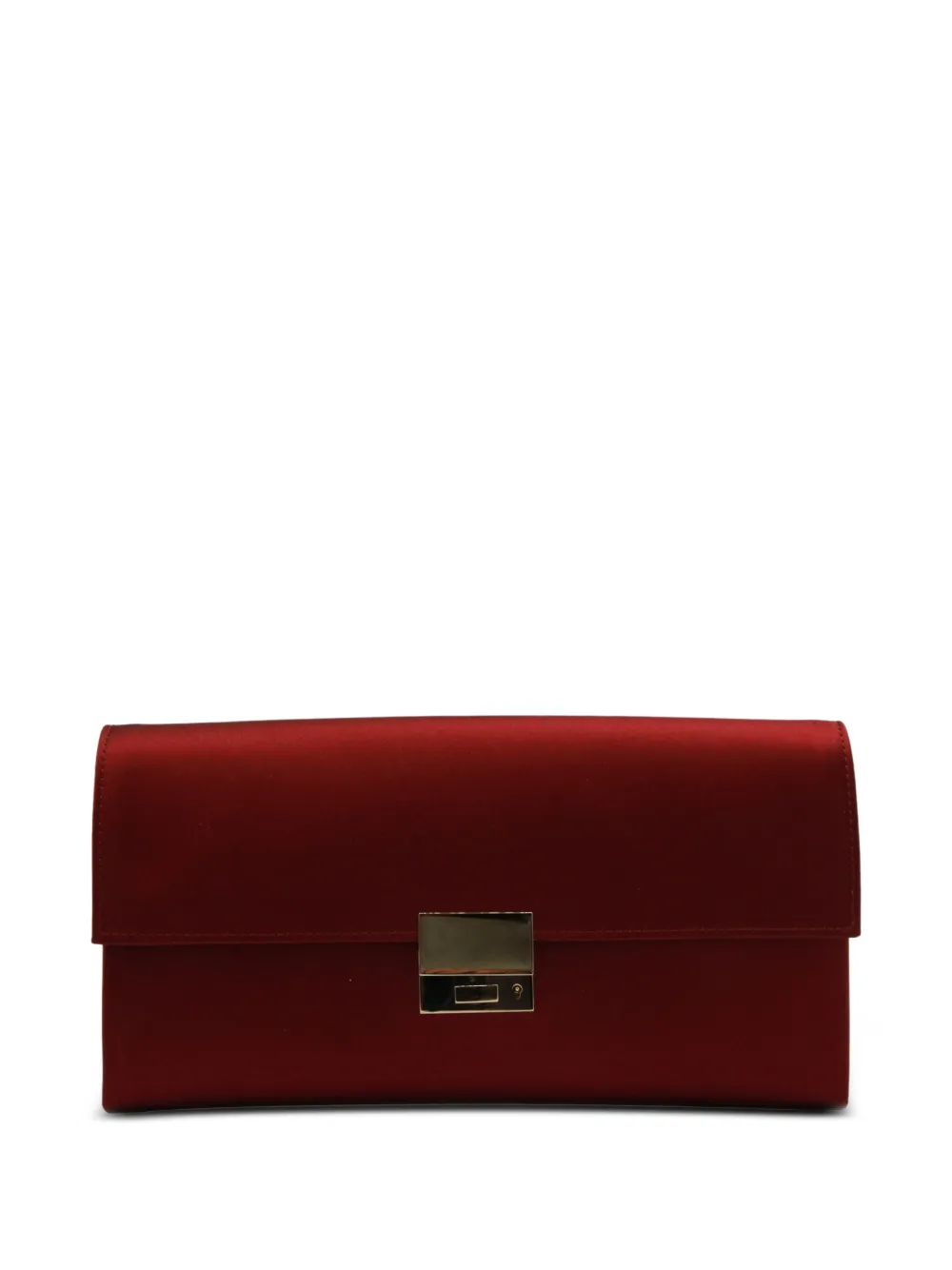 TOM FORD satin-finish push-lock clutch bag - Rosso