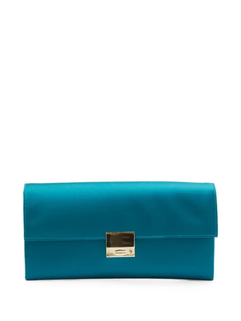 TOM FORD satin-finish logo-plaque clutch bag