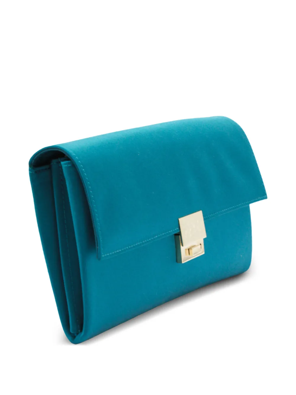 TOM FORD Satin-finish Logo-plaque Clutch Bag in Blue, view 3