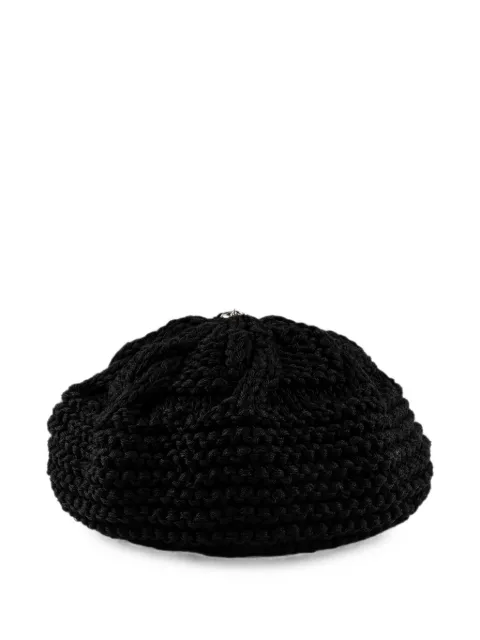 Chrome Hearts cable-knit button-detail beret