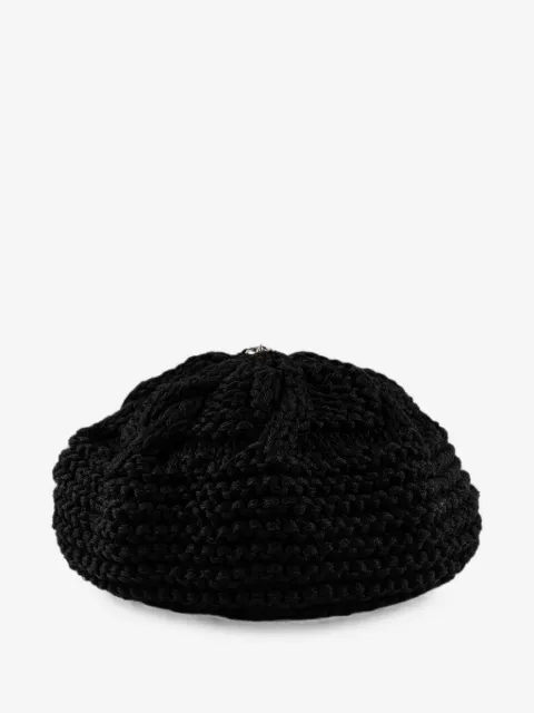 Chrome Hearts cable-knit button-detail beret