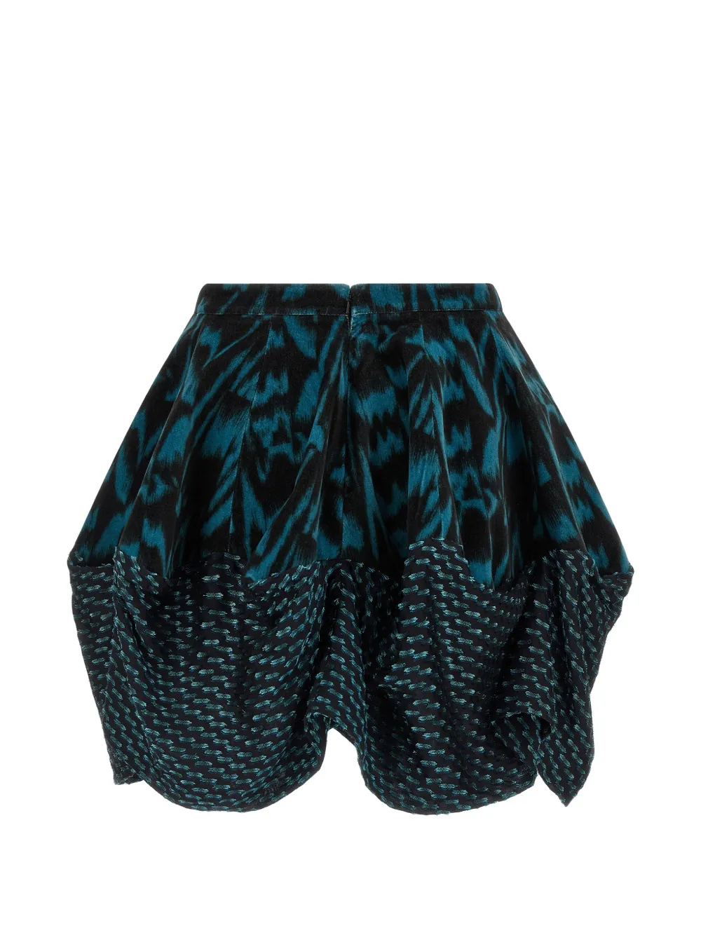 Kiko Kostadinov mini Evelyn animal-print velvet skirt - Nero