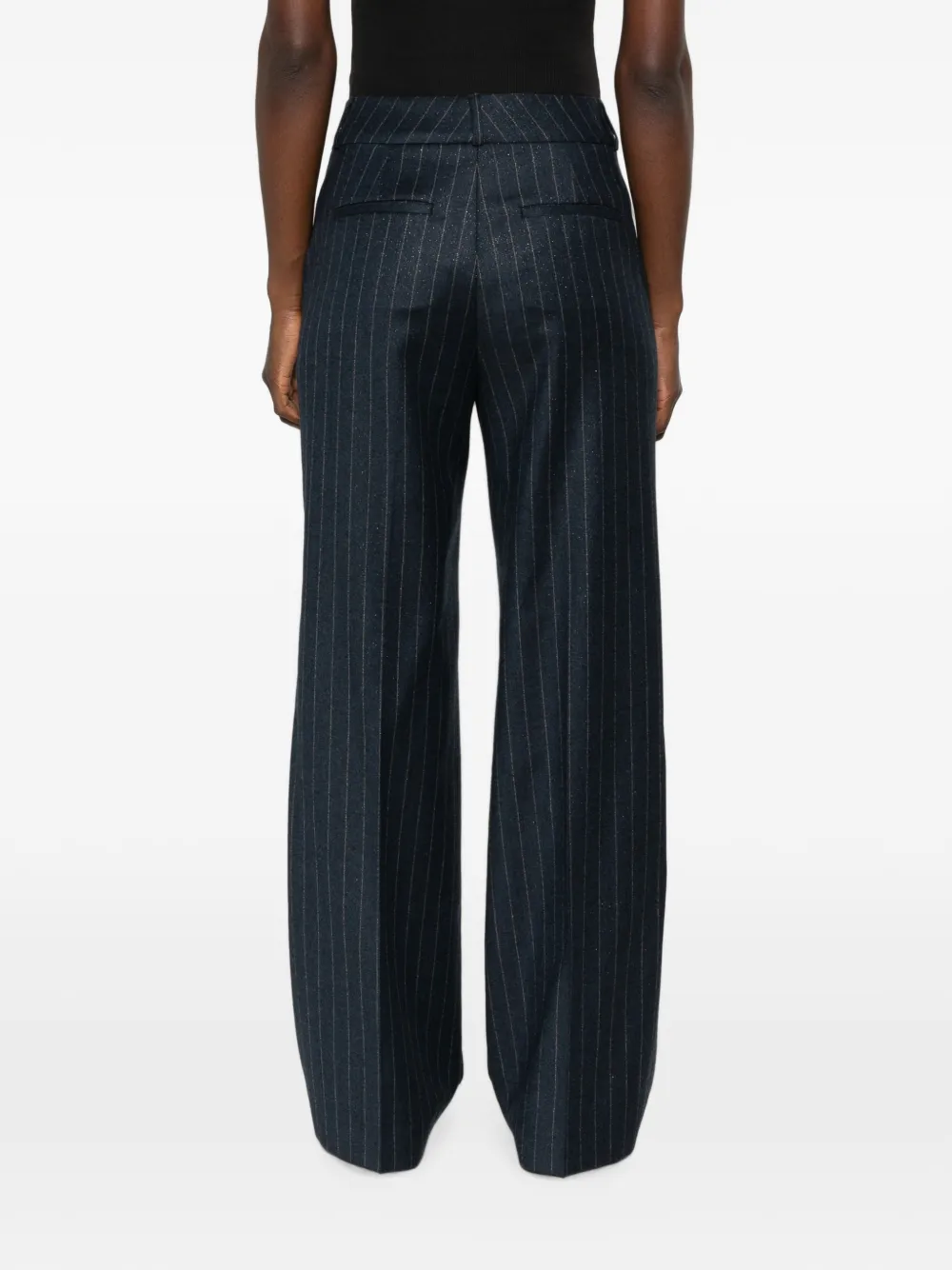Peserico Broek met krijtstreep Blauw