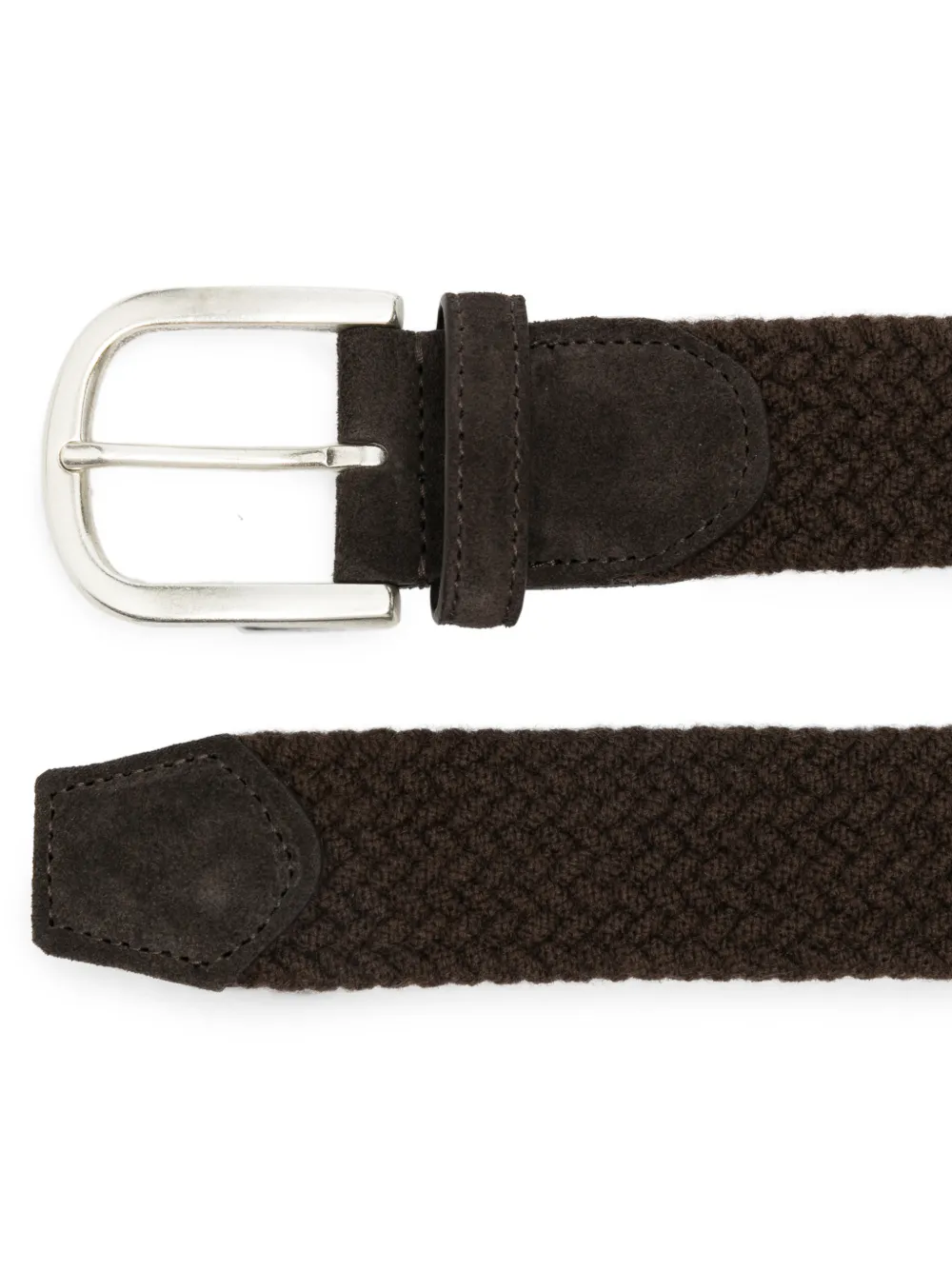 Canali Gevlochten riem met suède afwerking Bruin