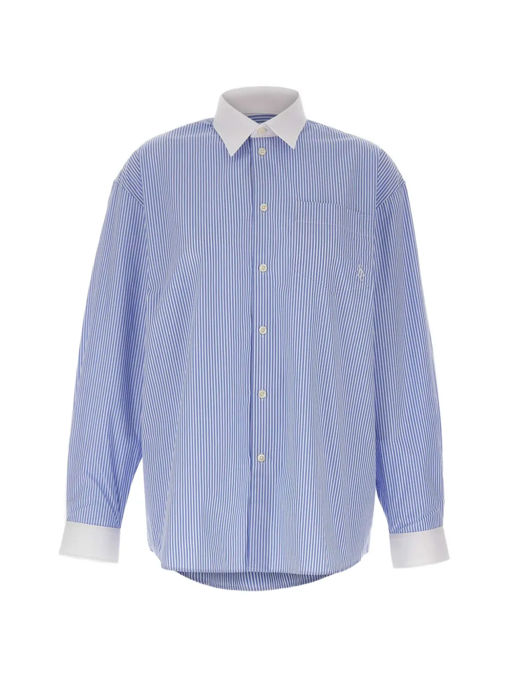 Sporty And Rich Striped Cotton-poplin Shirt In Blue