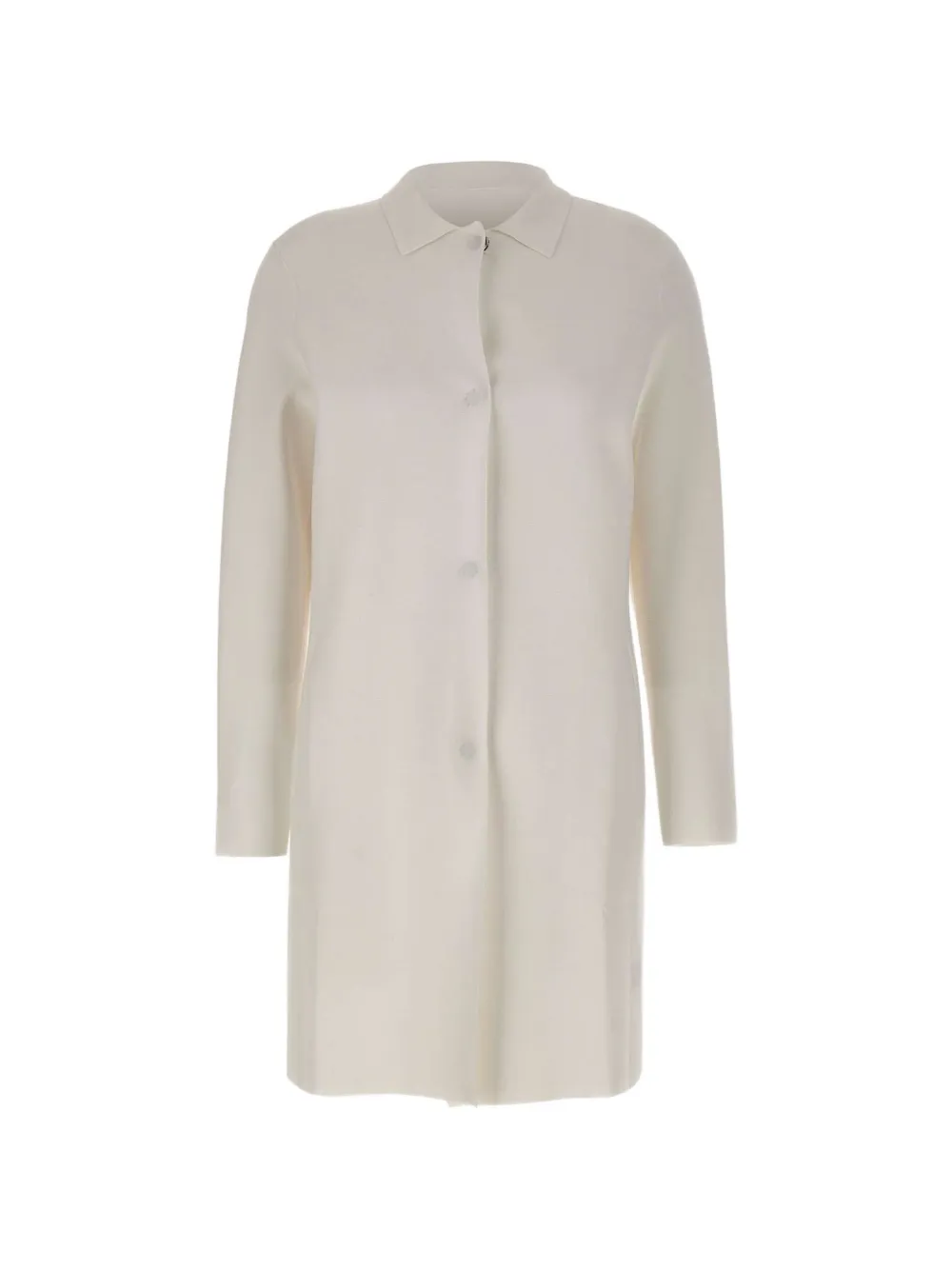 Kangra straight-cut snap-button coat - Bianco