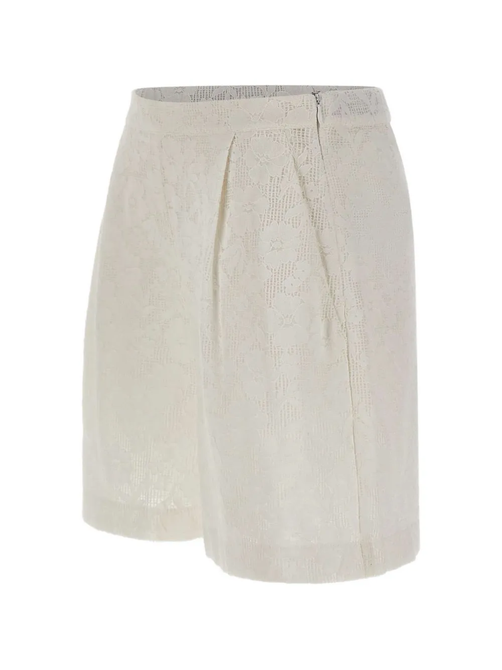 Marella Comica floral-lace pleated shorts - Bianco