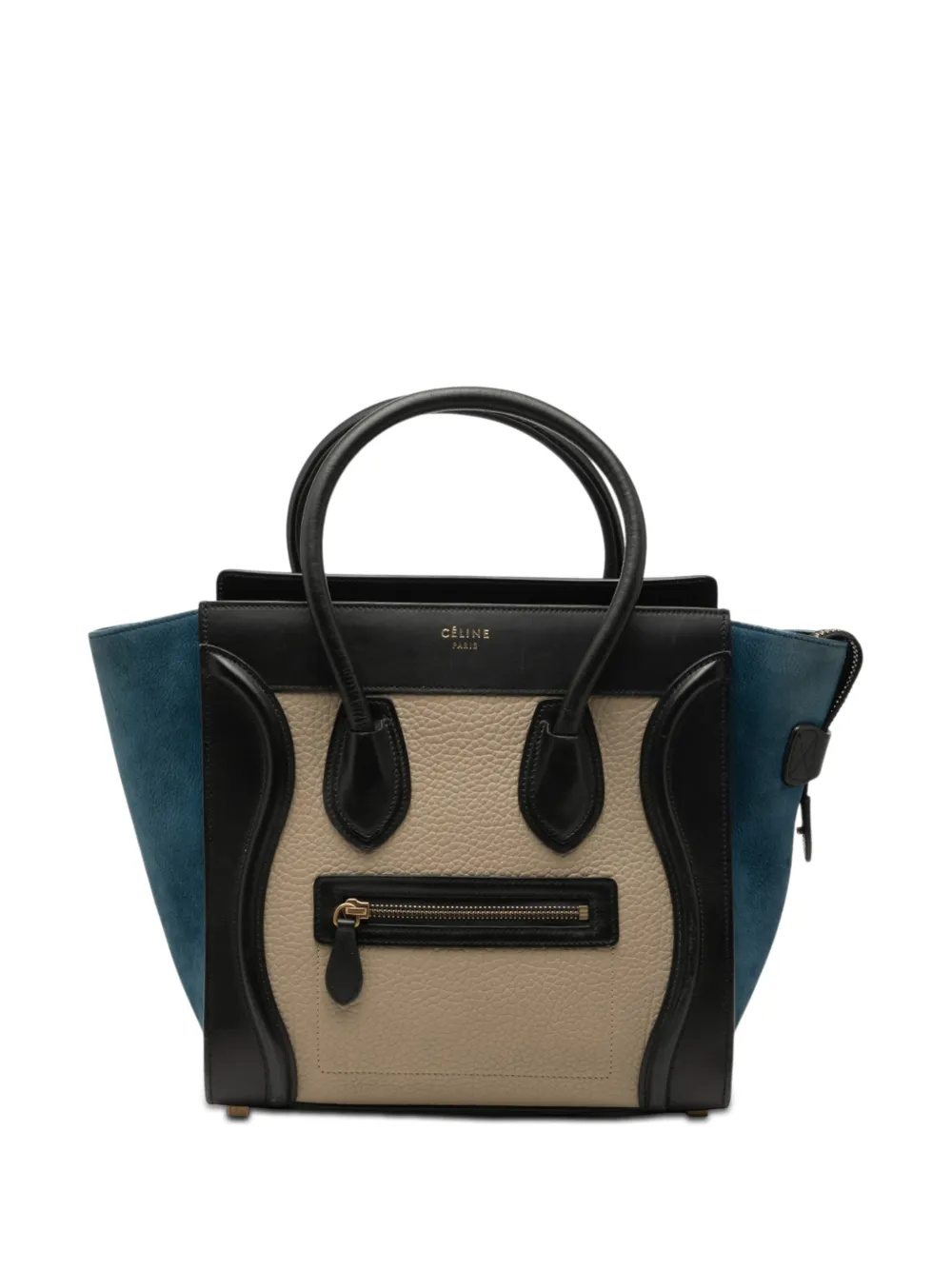 Celine Pre-Owned Borsa tote micro in pelle di vitello e nabuk tricolore 2015 - Toni neutri