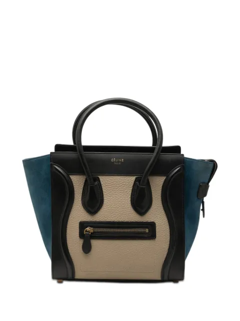Celine Pre-Owned 2015 Micro Tricolor Calfskin and Nubuck Luggage tote bag