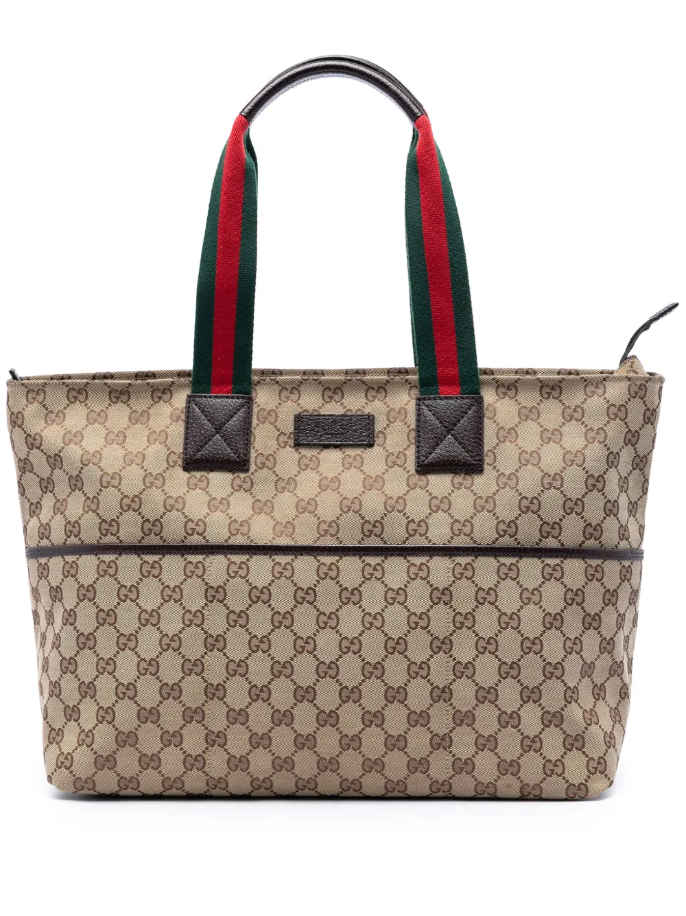 Gucci Pre-Owned Borsa tote in tela GG con decorazione Web 2016-2026 - Toni neutri
