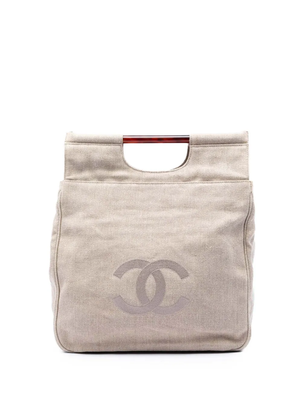 CHANEL Pre-Owned Borsa tote CC in tela 1996-1997 - Toni neutri
