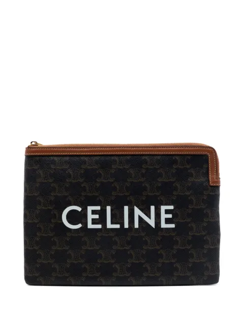 Celine Pre-Owned 2020 Small Triomphe Coated Canvas clutch bag