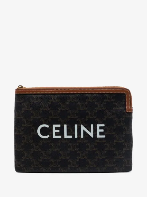 Celine Pre-Owned 2020 Small Triomphe Coated Canvas clutch bag