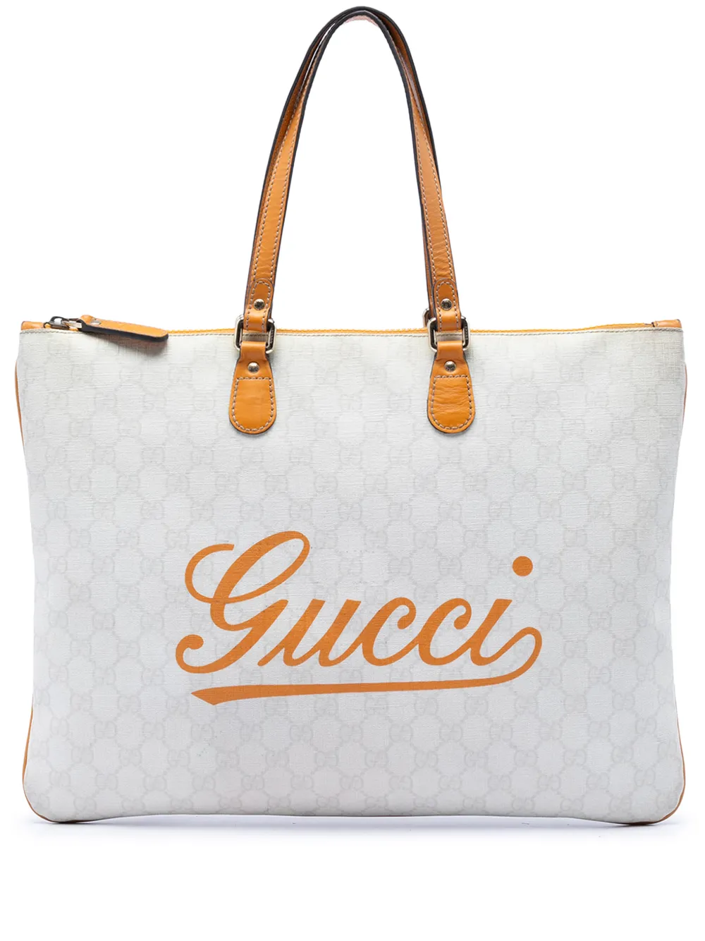 Gucci Pre-Owned Borsa tote GG Supreme grande con logo 2016-2026 - Bianco