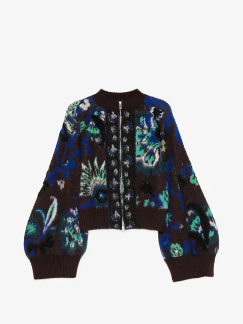 sacai veste à fleurs et broderie