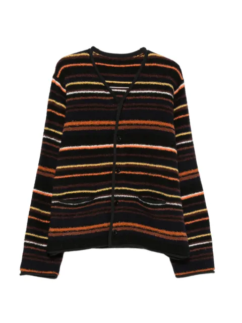 sacai striped button-up cardigan