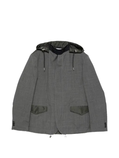 sacai hooded panelled jacket