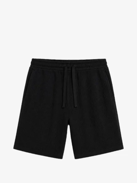 SWEET PANTS waffle-knit logo-patch shorts