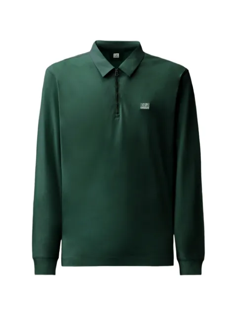 C.P. Company logo-patch long-sleeve polo shirt