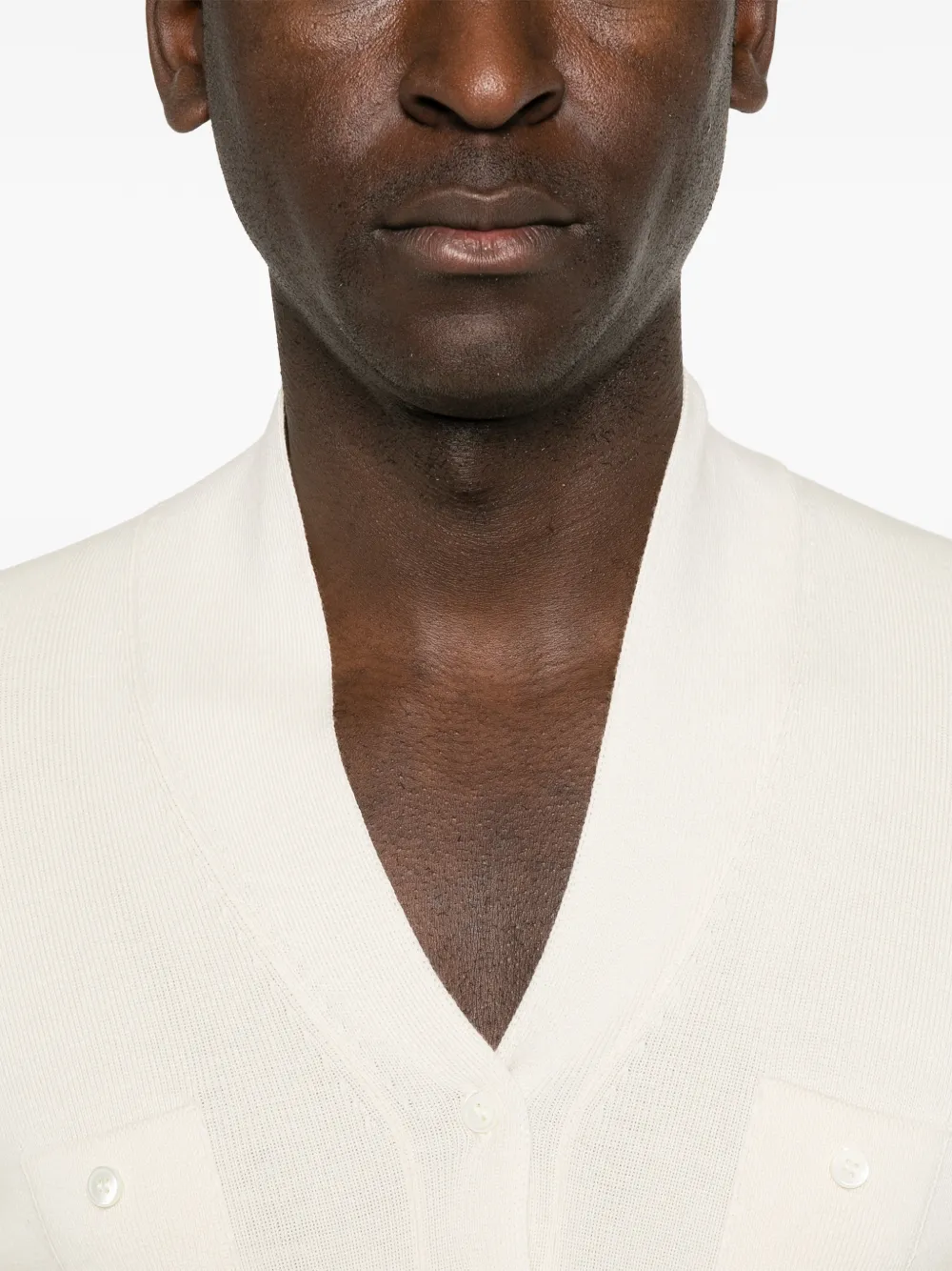 MM6 Maison Margiela Trui met V-hals en zakdetail Beige