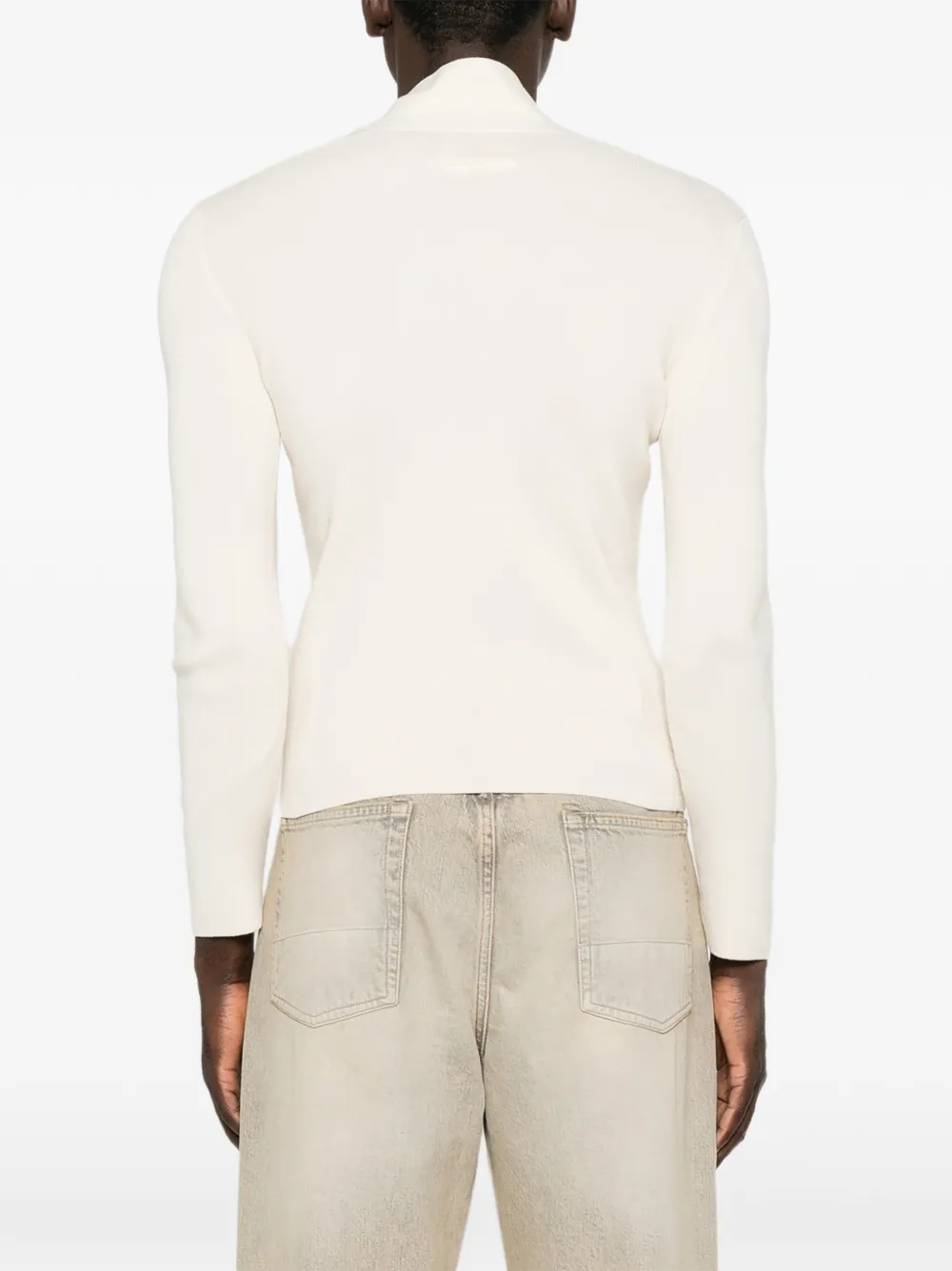 MM6 Maison Margiela Trui met V-hals en zakdetail Beige