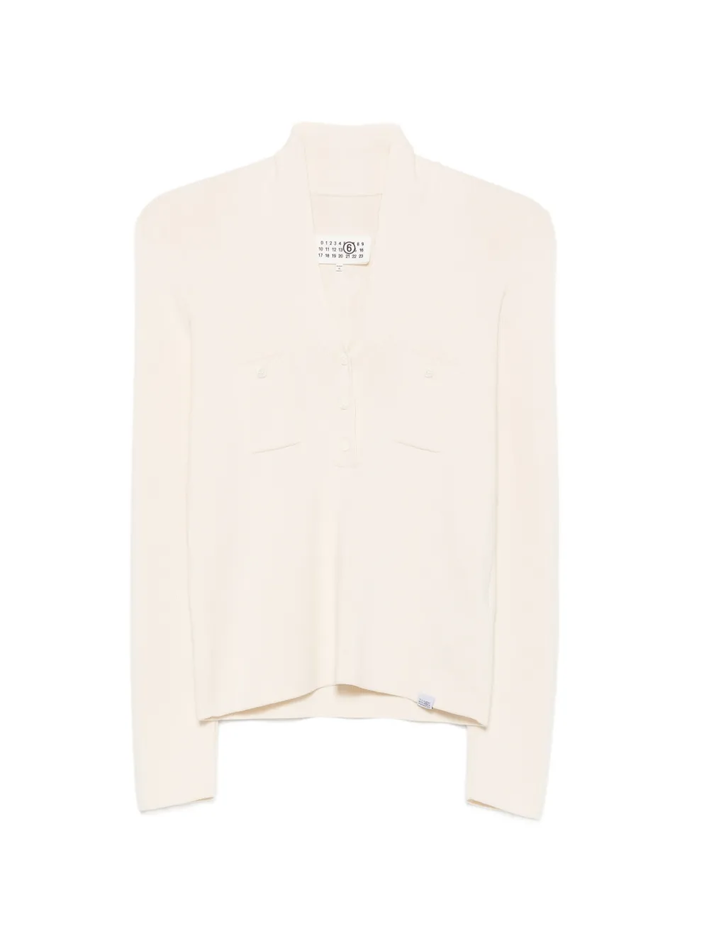 MM6 Maison Margiela V-neck pocket-detail sweater - Toni neutri