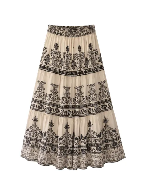 PAHIESA FORMENTERA pleated printed skirt