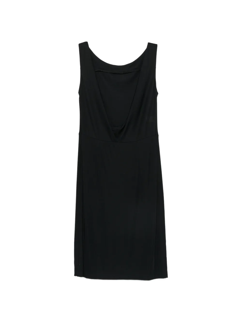 Moschino Pre-Owned robe mi-longue à dos drapé (années 2000) - Noir