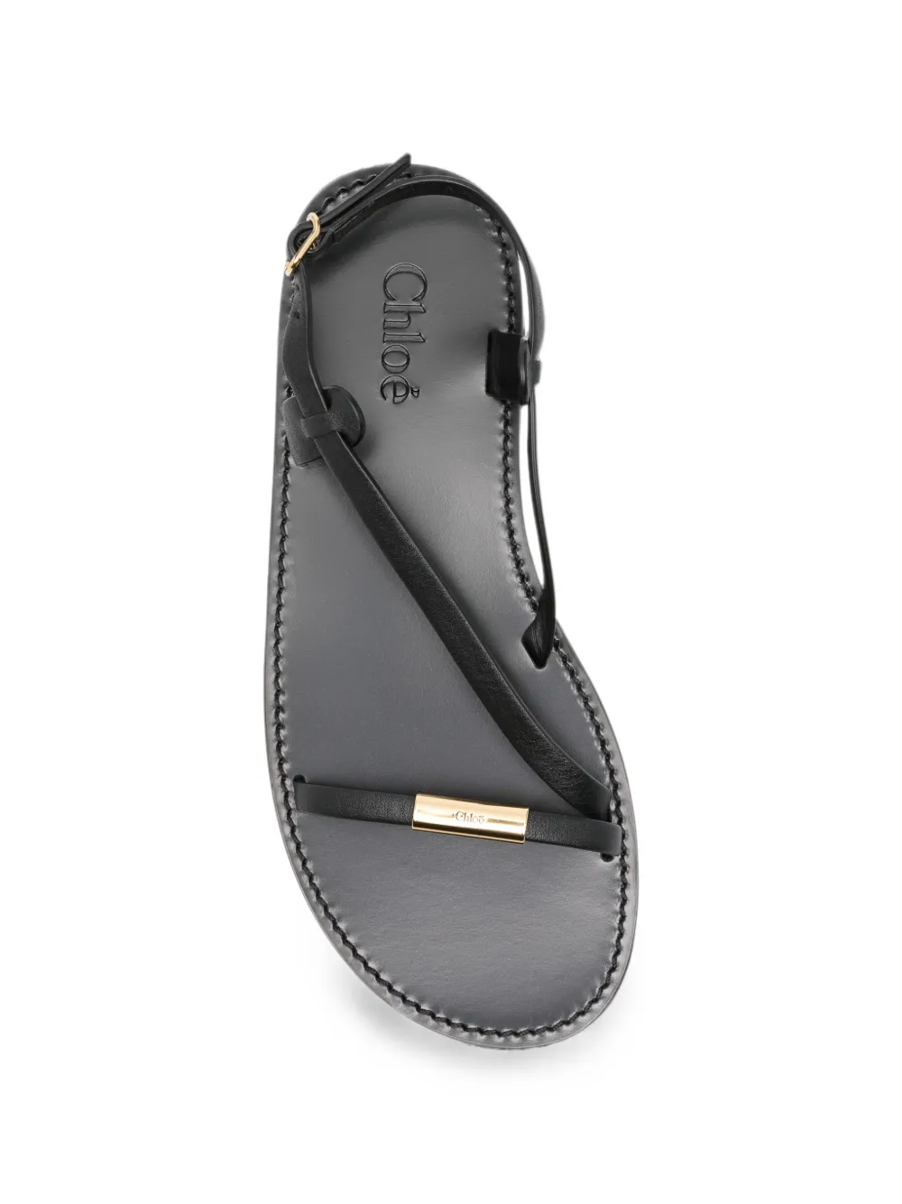 Chloé leather strappy sandals Zwart