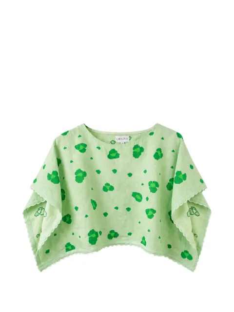 orsina animalier-print scalloped top