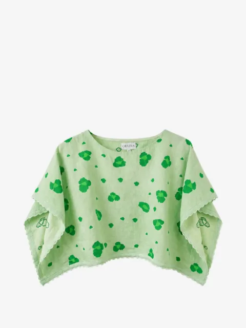 orsina animalier-print scalloped top