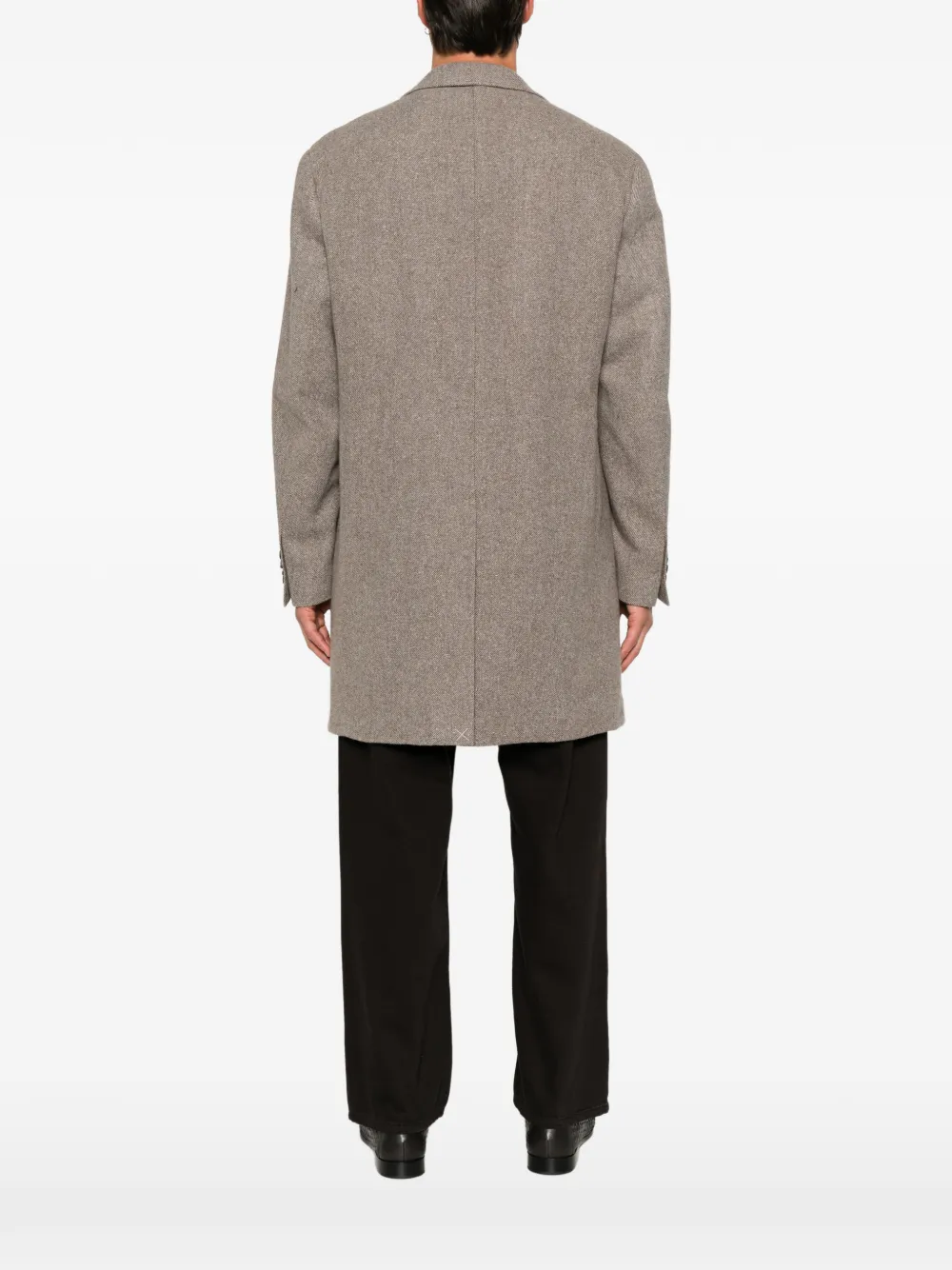 Canali Wollen jas met enkele rij knopen Beige